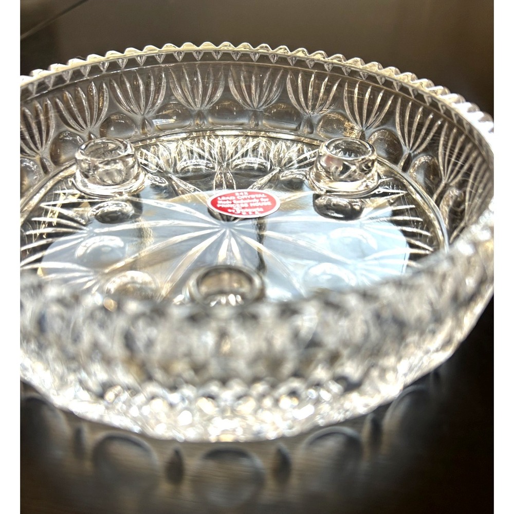 Vintage Princess House Fostoria 3 Taper Lead Crystal Candle Holder Original Box